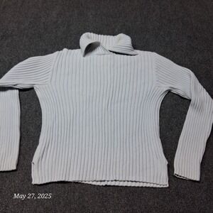 Banana Republic Factory Store Sweater Women Size Large Blue Turtle Neck Ribbed